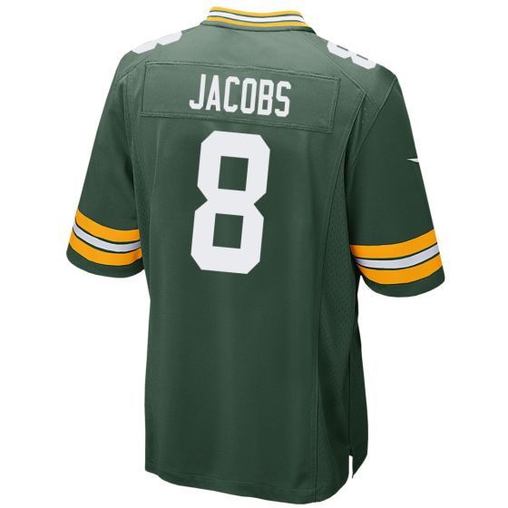 Men Green Bay Packers #8 Josh Jacobs Nike Home Game 2024 NFL Jersey